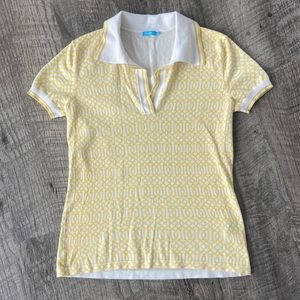 J. McLaughlin Yellow VNeck Short Sleeves Top S